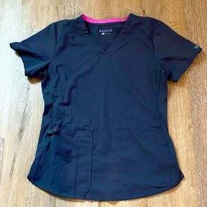 Med Couture V-neck Kerri Shirttail Top in Pewter (size S)